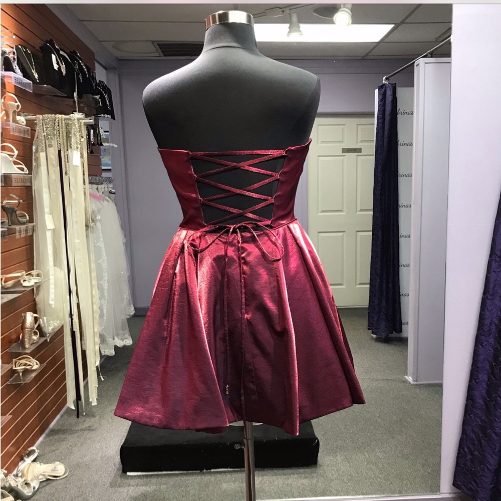 Sherri Hill - Style 52969 - Size 16 - Wine - Picture 2 of 4